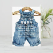 Blue Jean Boy Western Baby shower Kaart (Staand voorkant)