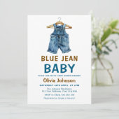 Blue Jean Boy Western Baby shower Kaart (Staand voorkant)