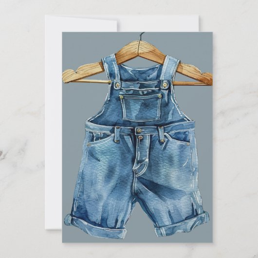 Blue Jean Boy Western Baby shower Kaart (Achterkant)