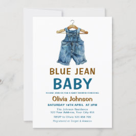 Blue Jean Boy Western Baby shower Kaart