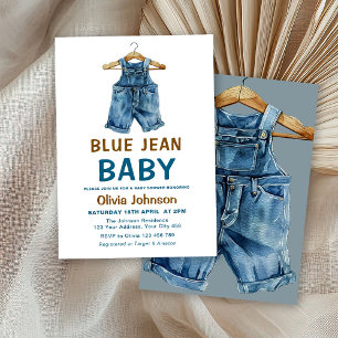 Blue Jean Boy Western Baby shower Kaart