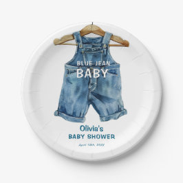 Blue Jean Boy Western Baby shower Papieren Bordje