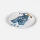 Blue Jean Boy Western Baby shower Papieren Bordje (Gekanteld)