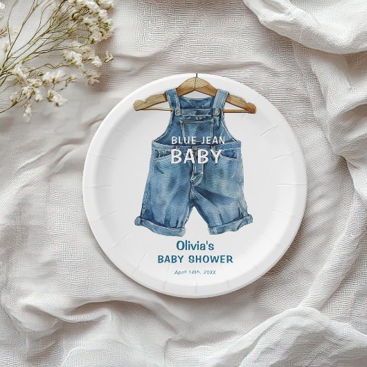 Blue Jean Boy Western Baby shower Papieren Bordje