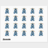 Blue Jean Boy Western Baby shower Ronde Sticker (Vel)