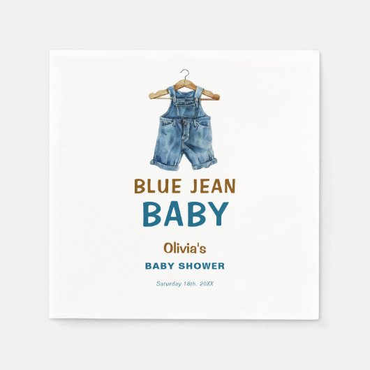 Blue Jean Boy Western Baby shower Servet (Voorkant)