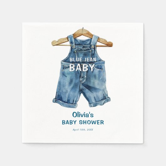 Blue Jean Boy Western Baby shower Servet (Voorkant)