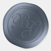 Blue Jean Calligraphy Monogram Wax Seal Stickers (Voorkant)