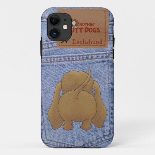 Blue Jean Dachshund Butt Case-Mate iPhone Case (Achterkant)