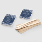 Blue Jean Denim and Lace Wedding Programme Handwaaier (Niet-gemonteerd)