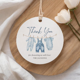 Blue Jean Denim Baby shower Bedankjes Labels