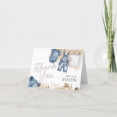 Blue Jean Denim Baby Shower  Bedankkaart (Voorkant)