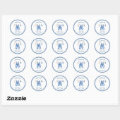 Blue Jean Denim Baby shower Bedankt Ronde Sticker (Vel)