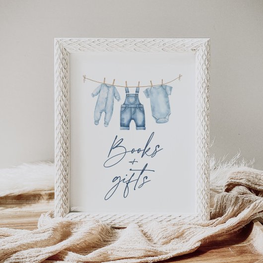Blue Jean Denim Baby shower Boeken en Geschenken T Poster