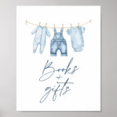 Blue Jean Denim Baby shower Boeken en Geschenken T Poster (Voorkant)