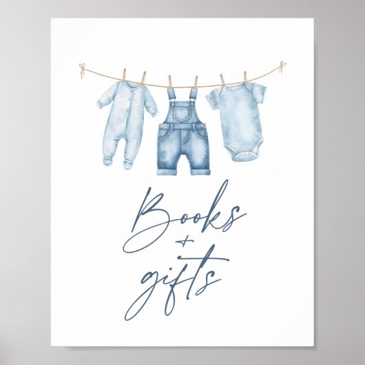 Blue Jean Denim Baby shower Boeken en Geschenken T Poster (Voorkant)