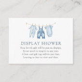 Blue Jean Denim Baby shower Display Douche Informatiekaartje (Voorkant)