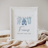 Blue Jean Denim Baby shower Favors Sign Poster