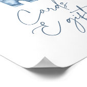 Blue Jean Denim Baby shower Kaarten en geschenken Poster (Hoek)