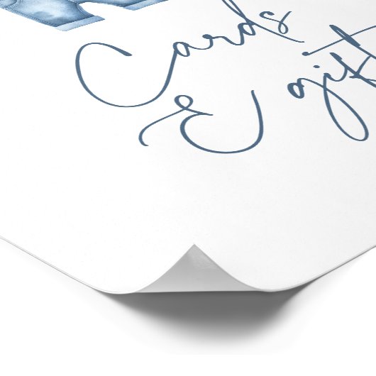 Blue Jean Denim Baby shower Kaarten en geschenken  Poster (Hoek)