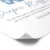 Blue Jean Denim Baby shower Luier Raffle Sign Poster (Hoek)