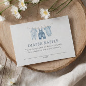 Blue Jean Denim Baby shower Luier Raffle Ticket Informatiekaartje