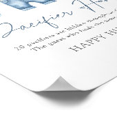 Blue Jean Denim Baby shower Pacifier Hunt Sign Poster (Hoek)