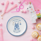 Blue Jean Denim Baby shower Papieren Bordje (Feest)