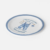 Blue Jean Denim Baby shower Papieren Bordje (Gekanteld)