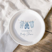 Blue Jean Denim Baby shower Papieren Bordje