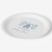 Blue Jean Denim Baby shower Papieren Bordje (Gekanteld)