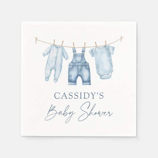 Blue Jean Denim Baby shower Servet (Voorkant)