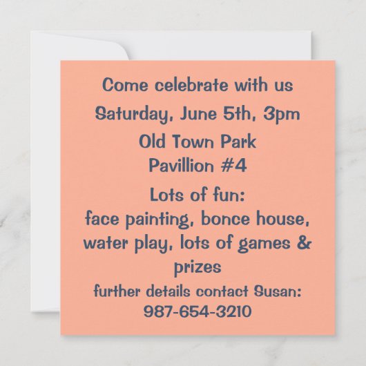 Blue Jean Denim Birthday Uitnodiging (Achterkant)