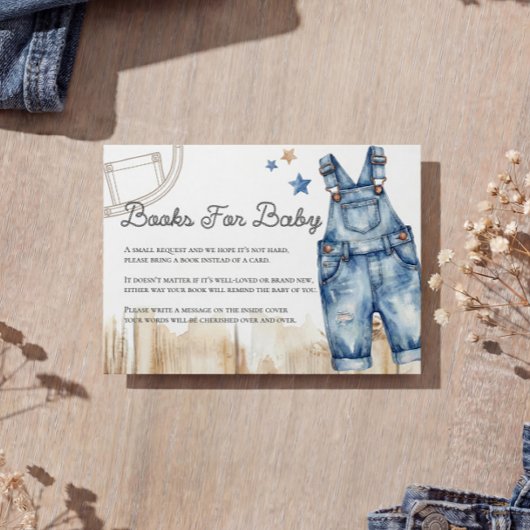Blue Jean Denim Books for Baby Card Informatiekaartje