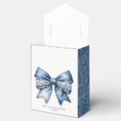 Blue Jean Denim Bow Baby shower Bedankdoosjes (Geopend)