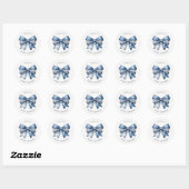 Blue Jean Denim Bow Baby shower Ronde Sticker (Vel)