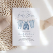 Blue Jean Denim Boy Baby shower Kaart