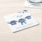 Blue Jean Denim Clothes Boy Baby shower Kartonnen Onderzetters (Schuin)