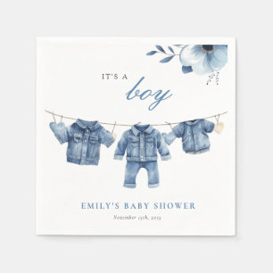 Blue Jean Denim Clothes Boy Baby shower Servet