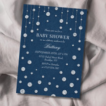 Blue Jean Denim Diamonds Baby shower