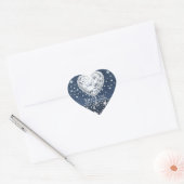 Blue Jean Denim & Diamonds Bling Diamond Heart Hart Sticker (Envelop)