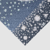 Blue Jean Denim & Diamonds Bling Diamond Heart Tissuepapier (Detail)