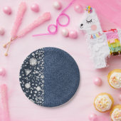 Blue Jean Denim & Diamonds Bling Diamond Party Papieren Bordje (Feest)