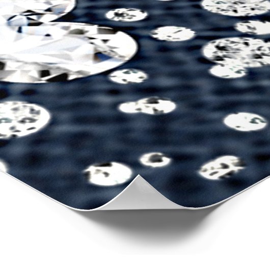 Blue Jean Denim & Diamonds Bling Diamond Party Poster (Hoek)