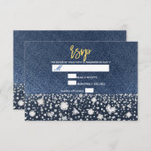 Blue Jean Denim & Diamonds Bling Diamond RSVP (Voorkant / Achterkant)