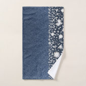 Blue Jean Denim Diamonds Glam Trendy Diamond Bling Bad Handdoek (Handdoek)