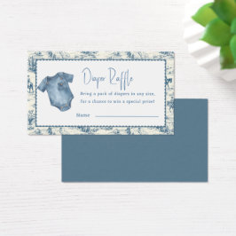 Blue Jean Denim Diaper Raffle Boy Enclosure Card Visitekaartje