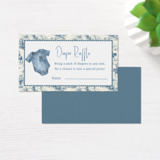 Blue Jean Denim Diaper Raffle Boy Enclosure Card Visitekaartje