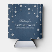 Blue Jean Denim en Diamond Baby shower Blikjeskoeler (Voorkant)
