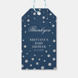 Blue Jean Denim en Diamond Baby shower Cadeaulabel